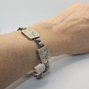 Vintage Silver Plated Panel Bracelet